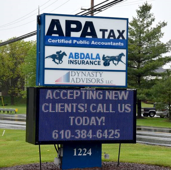 APA Tax and ABDALA Insurance Sign